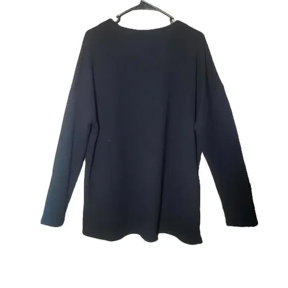 Banana Republic NWT Women's Black Long Sleeve Knit Relaxed Tunic Top - Size XL - Picture 2 of 9